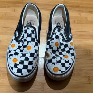 Vans Black and White Checkered Slip-On Shoes
